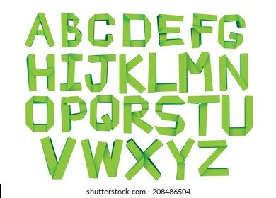 green origami letter