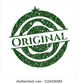 Green Original distressed rubber seal with grunge texture