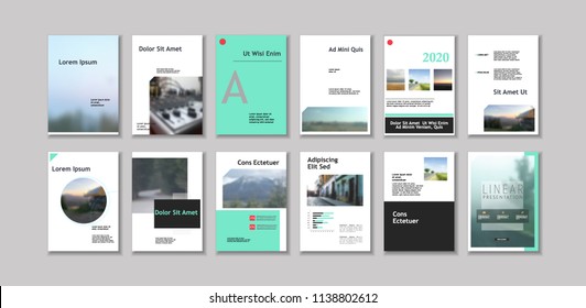 Green Original Presentation templates or corporate booklet. Use in creative flyer and style info banner, trendy strategy mockups. Simple modern Slideshow or Startup.