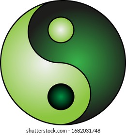 Green original Yin Yan Symbol design in vector