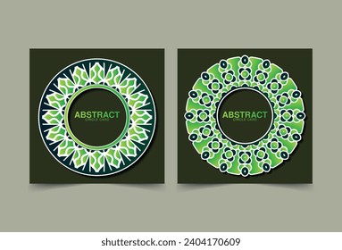 green ornament circle greeting card