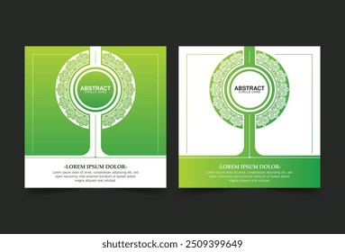 green ornament circle greeting card
