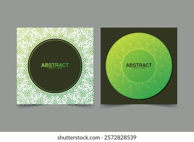 green ornament circle greeting card