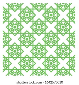green ornament seamless with the letter M in the box
