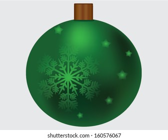 green ornament with snowflake