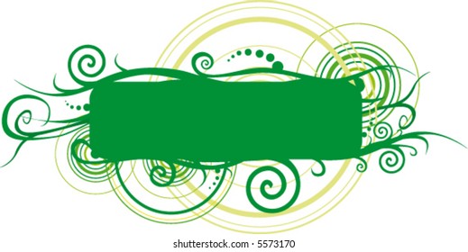 green ornamental banner (vector)