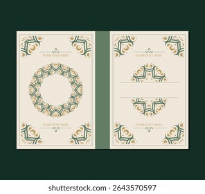 Green ornamental book cover design