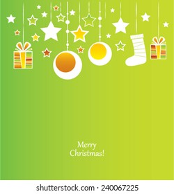 Green ornamental design christmas card