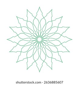 Green ornamental flower pattern icon vector design. 