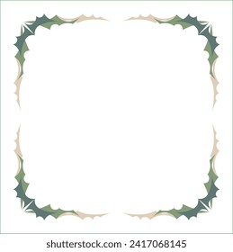 Green ornamental frame with dragons stylized. Dragon wings frame, fantasy green corners. Fairy tail decoration, book decoration.