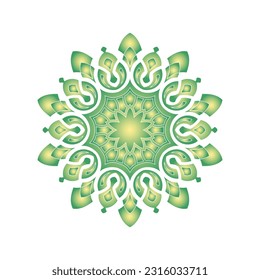 Patrón verde ornamental sobre fondo blanco. Diseño de plantilla de tarjeta. Ilustración vectorial.