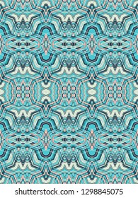 Green ornamental woven vector texture, seamless ornament
