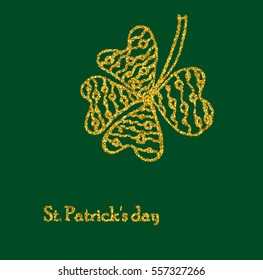 green ornate four-leaf clover abstract background