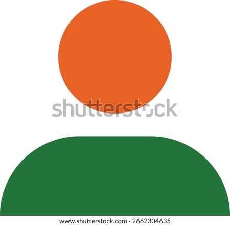 Green and orrange colour contact vector icon design