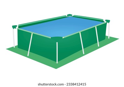 Green outdoor pool. vector illustration