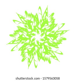 Green outline art. abstract design, isolated white background