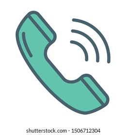 Green Outline On call Headset Vector Icon