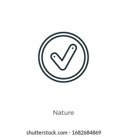 Icono de vector de contorno verde. Icono verde negro delgado, ilustración de elemento simple vectorial plano del concepto de naturaleza editable trazo aislado en fondo blanco