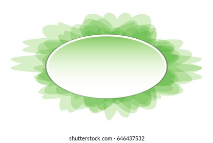  Green oval background with an abstract frame, with space for your text. Vector illustration. 