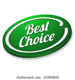 Green oval best choice button