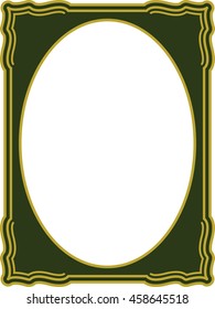 Green oval frame border beautiful vector vintage isolated