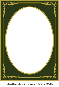 Green oval frame border beautiful vector vintage isolated