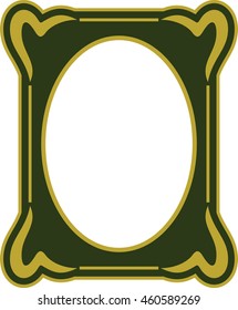 Green oval frame border beautiful vector vintage isolated
