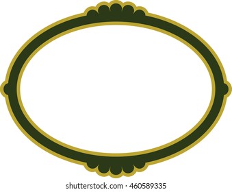 Green oval frame border beautiful vector vintage isolated