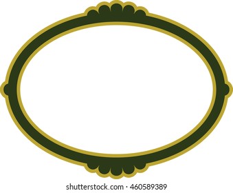 Green oval frame border beautiful vector vintage isolated