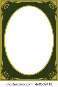 Green oval frame border beautiful vector vintage isolated