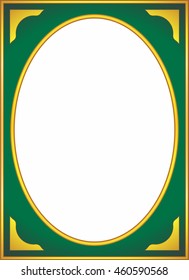 Green oval frame border beautiful vector vintage isolated