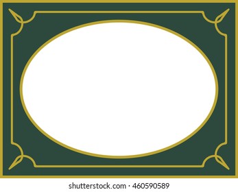 Green oval frame border beautiful vector vintage isolated