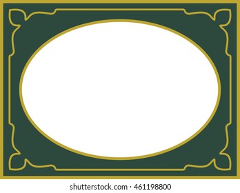Green oval frame border beautiful vector vintage isolated
