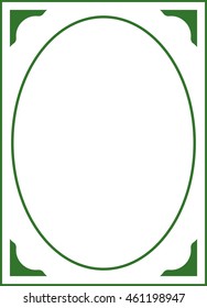 Green oval frame border beautiful vector vintage isolated