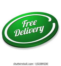 Green oval free delivery button