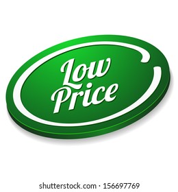 Green oval low price button
