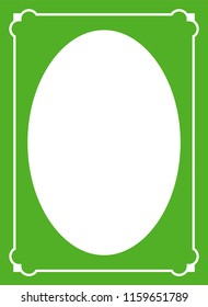 Green oval photo frame border passe-partout vector simple