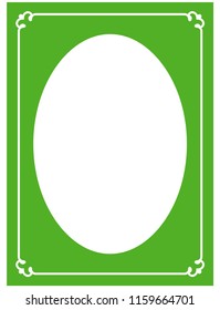 Green oval photo frame border passe-partout vector simple
