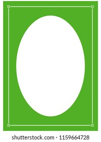 Green oval photo frame border passe-partout vector simple