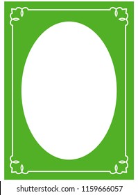 Green oval photo frame border passe-partout vector simple