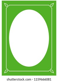 Green oval photo frame border passe-partout vector simple