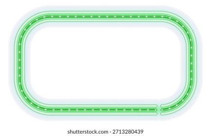 A green oval with a white background