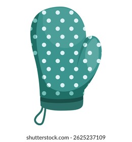 Luva de forno verde com bolinhas brancas, utensílio de cozinha para pratos quentes