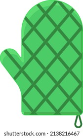 Green Oven Mitten, Illustration, Vector On A White Background.