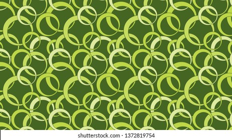 Green Overlapping Circles Background Pattern Design