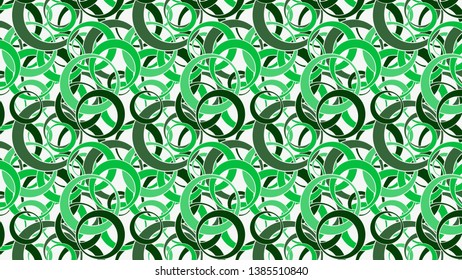 Green Overlapping Circles Pattern Background