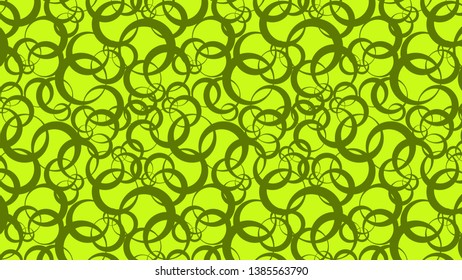 Green Overlapping Circles Pattern Background