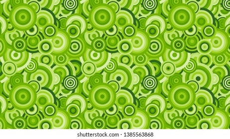 Green Overlapping Concentric Circles Background Pattern
