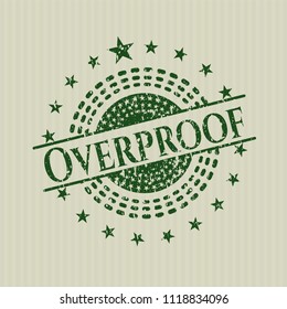 Green Overproof rubber stamp