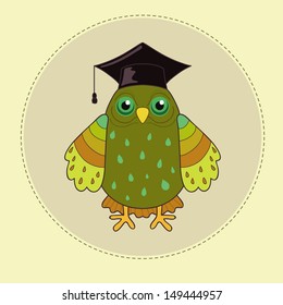 Green owl is symbol wisdom